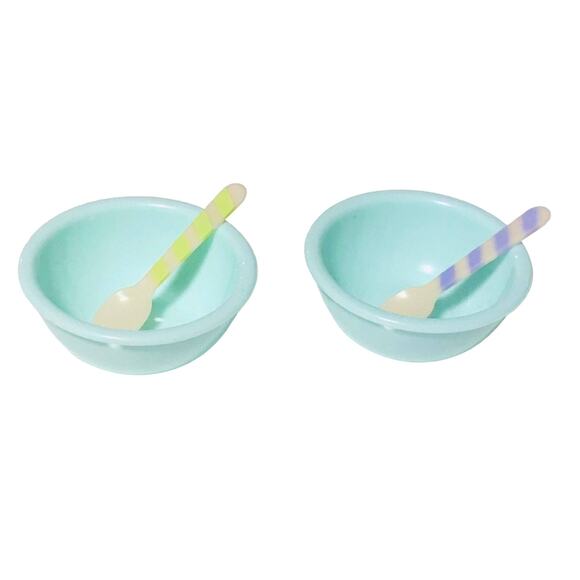 NEW American Girl 2 BOWLS & 2 SPOONS Cereal Ice Cream Fruit Lunch Food Accessory - Picture 2 of 3